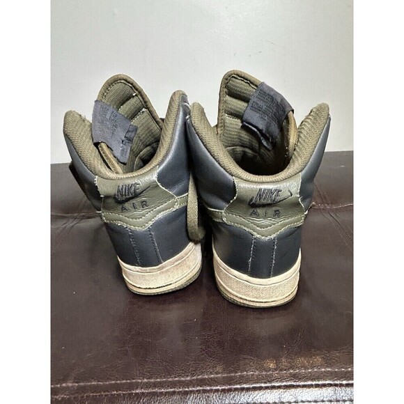 Nike Men's Air Force 1 Shoes Size 7 Black and Olive Green High Tops - Picture 4 of 7
